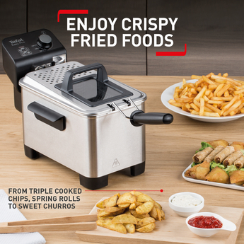 censuur Rood mei TEFAL Tefal Easy Pro FR333040 Semi-Professional Deep Fryer, Grey and Black,  1kg, 4 portions FR333040