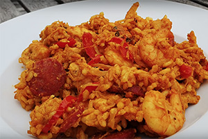 Chicken, Chorizo And Seafood Paella by Two Chubby Cubs