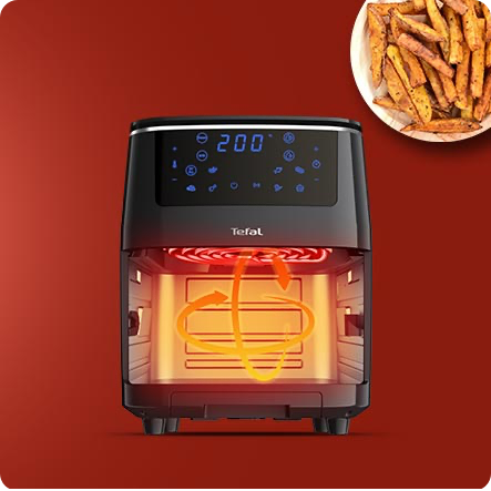 Air frying technology, hot air circulation crispy food, little to no oil
